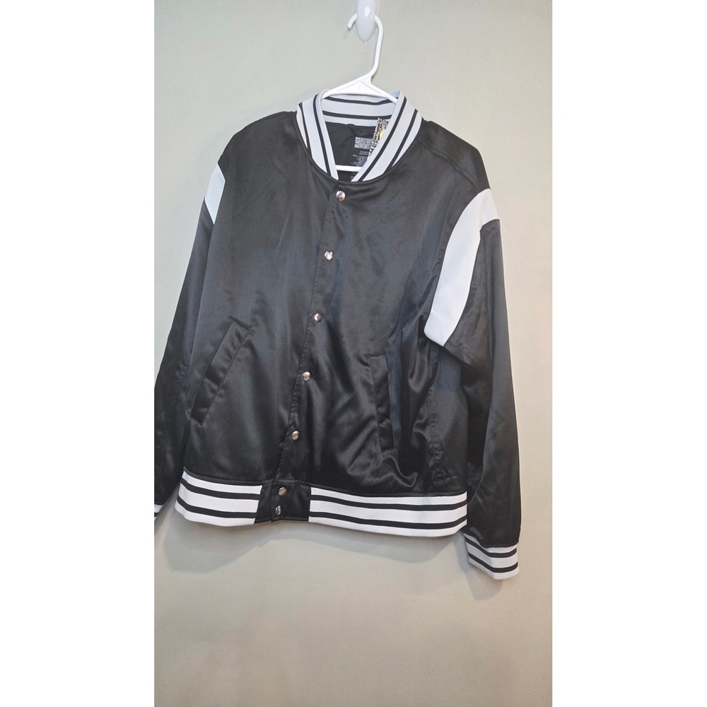 Black History Month Elevate Varsity Jacket Mens Large Black Satin Bomber Graphic - Picture 2 of 6